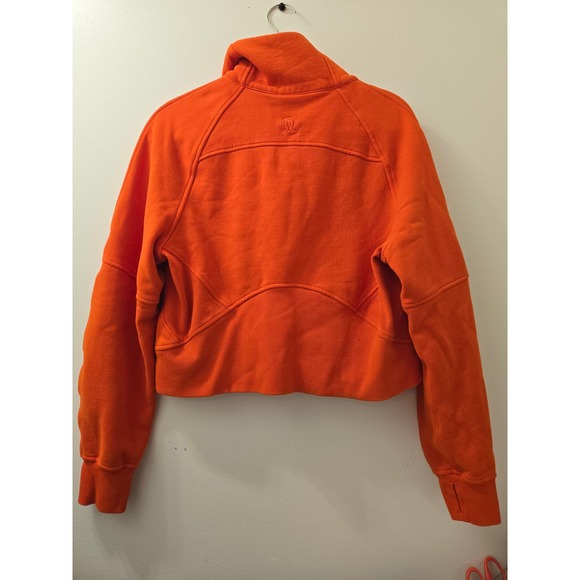 Lululemon XS/S Orange Scuba Half Zip Pullover Cropped Sweatshirt Women's - Picture 2 of 3